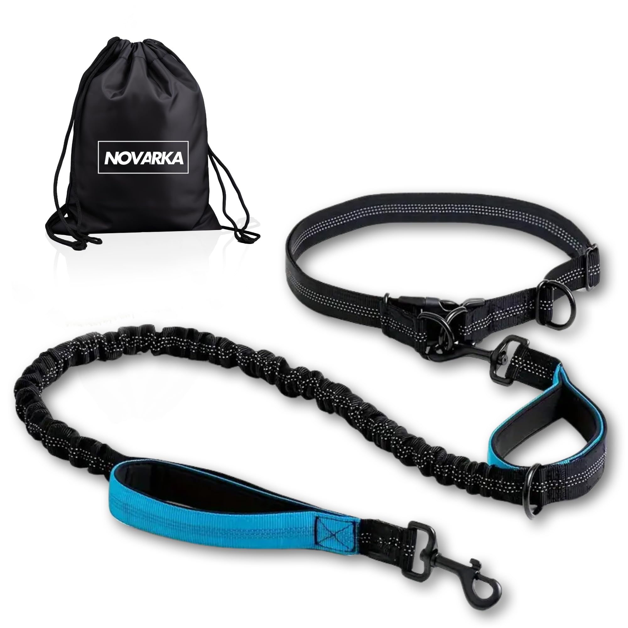 Novarka Correa para Correr con Perro - Correa para Cintura y Manos Libres - Cinta De Running para Perro - Cinturon De Canicross para Perros Grandes.