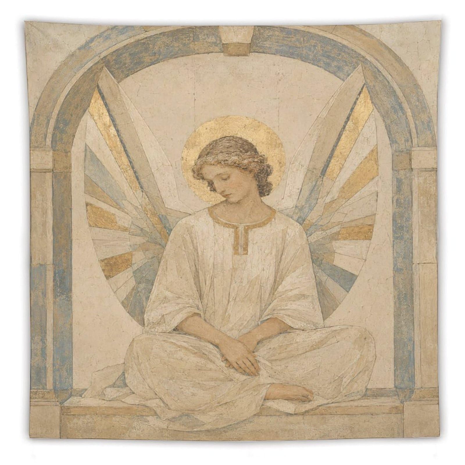W7C8U2X3 Archangel Gabriel Wall Tapestry, Surrealist Style, Apartment