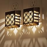 DORESshop Plug-in Night Lights [2 Pack], Dusk to Dawn Sensor, Adjustable Brightness, Decorative Nightlight for Bathroom, Hallway, Stairway, Soft White