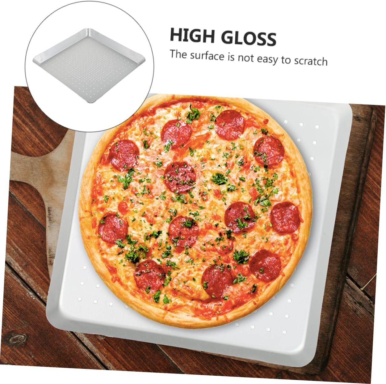 Mesh Pizza Tray Aluminum Alloy Pizza Baking Pan Square for Oven Easy Cleaning