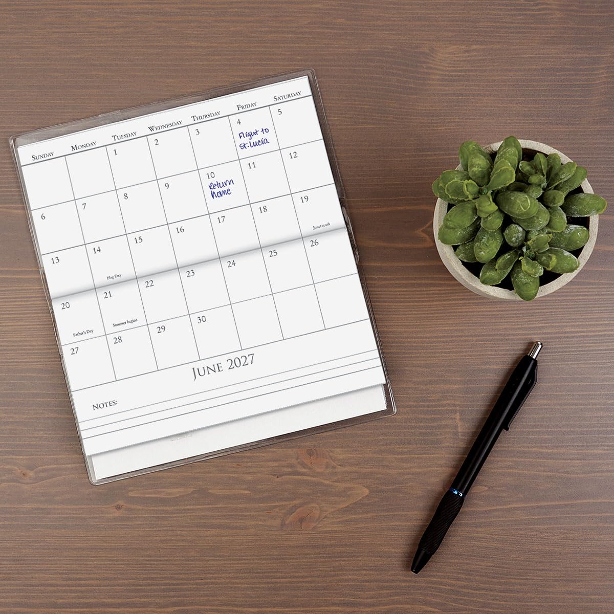 Current Calendrier de poche 2027 Meadow Dance Planner et bloc-notes, 8,9 x 16,5 cm, fermé, calendriers mensuels floraux de qualité librairie avec 30 pages de notes pour cuisine et bureau