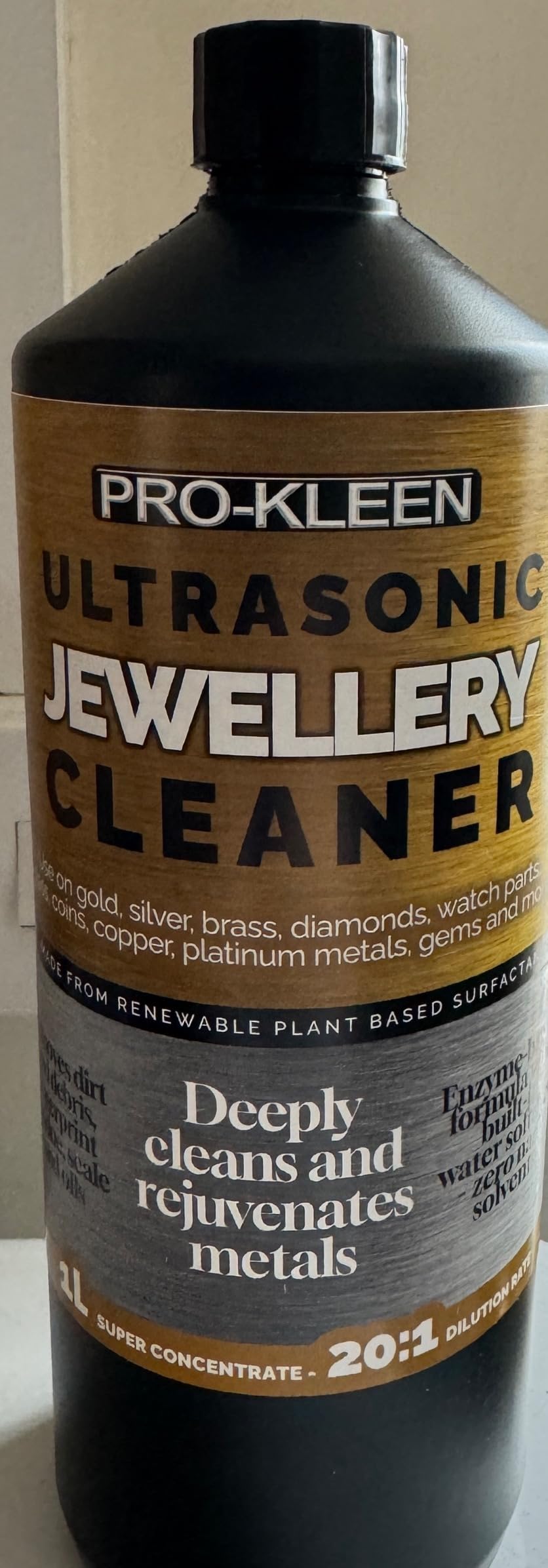 Pro-Kleen Ultrasonic Jewellery Cleaner Solution 1 Litre Concentrated ...