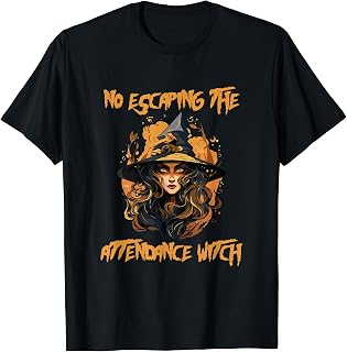 Attendance Clerk School Admin Attendance Secretary Halloween T-Shirt