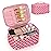 OCHEAL Makeup Bag Portable Cosmetic Bag For Women, Large Capacity Travel Makeup Case Organizer, Toiletry Bag for Girls Traveling With Handle and Divider-Pink