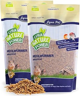 Lyra Pet® | 2 kg Mehlwürmer getrocknet | Proteinreiches Vogelfutter | Für Wildvögel, Nager, Reptilien & Fische | Nahrhaftes Futter | Energiespender für Insektenfresser | Vitamine & Mineralstoffe product image
