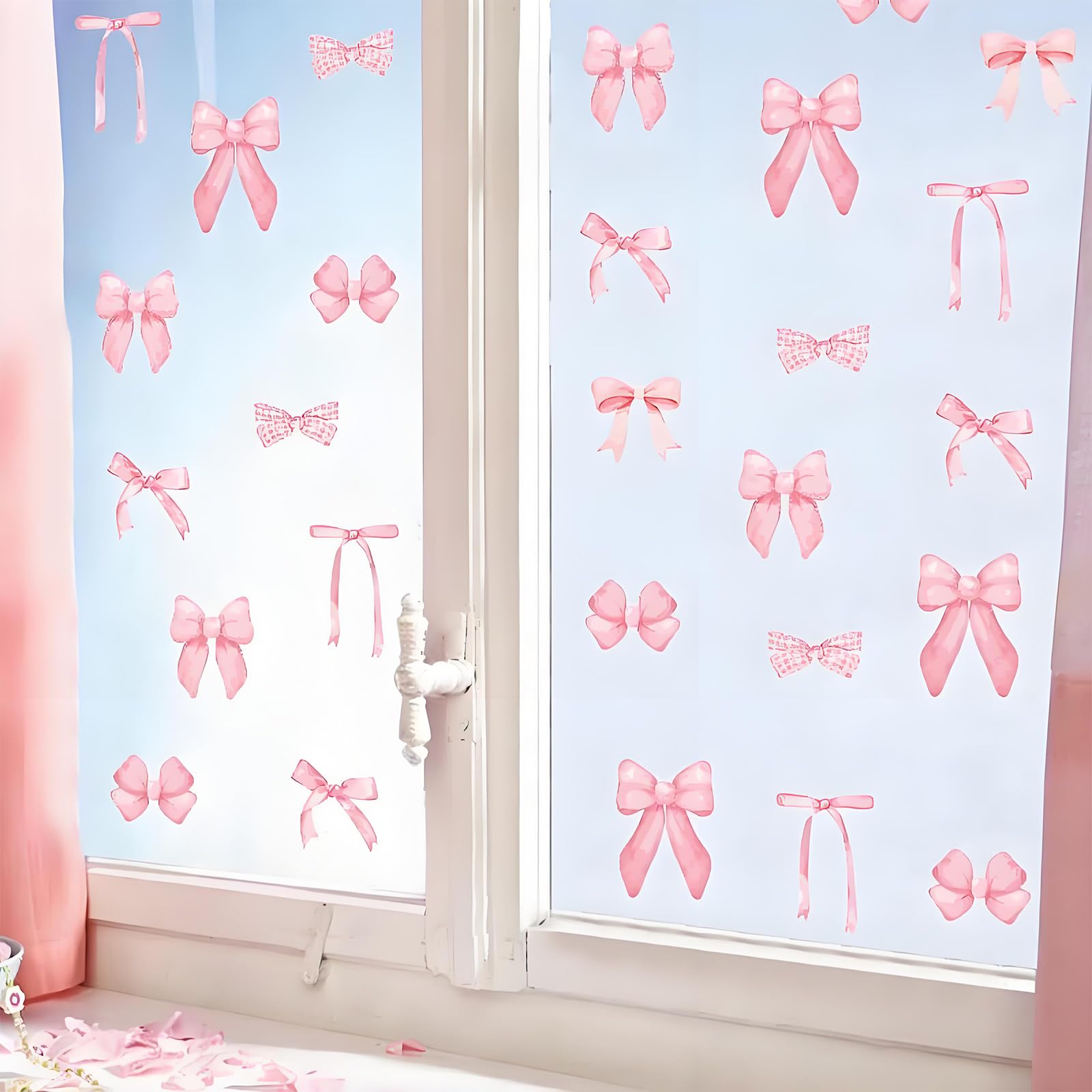 40 Stickers Nœud Rose En PVC Imperméable - Pour Chambre D’enfant, Frigo, Ordinateur - 10