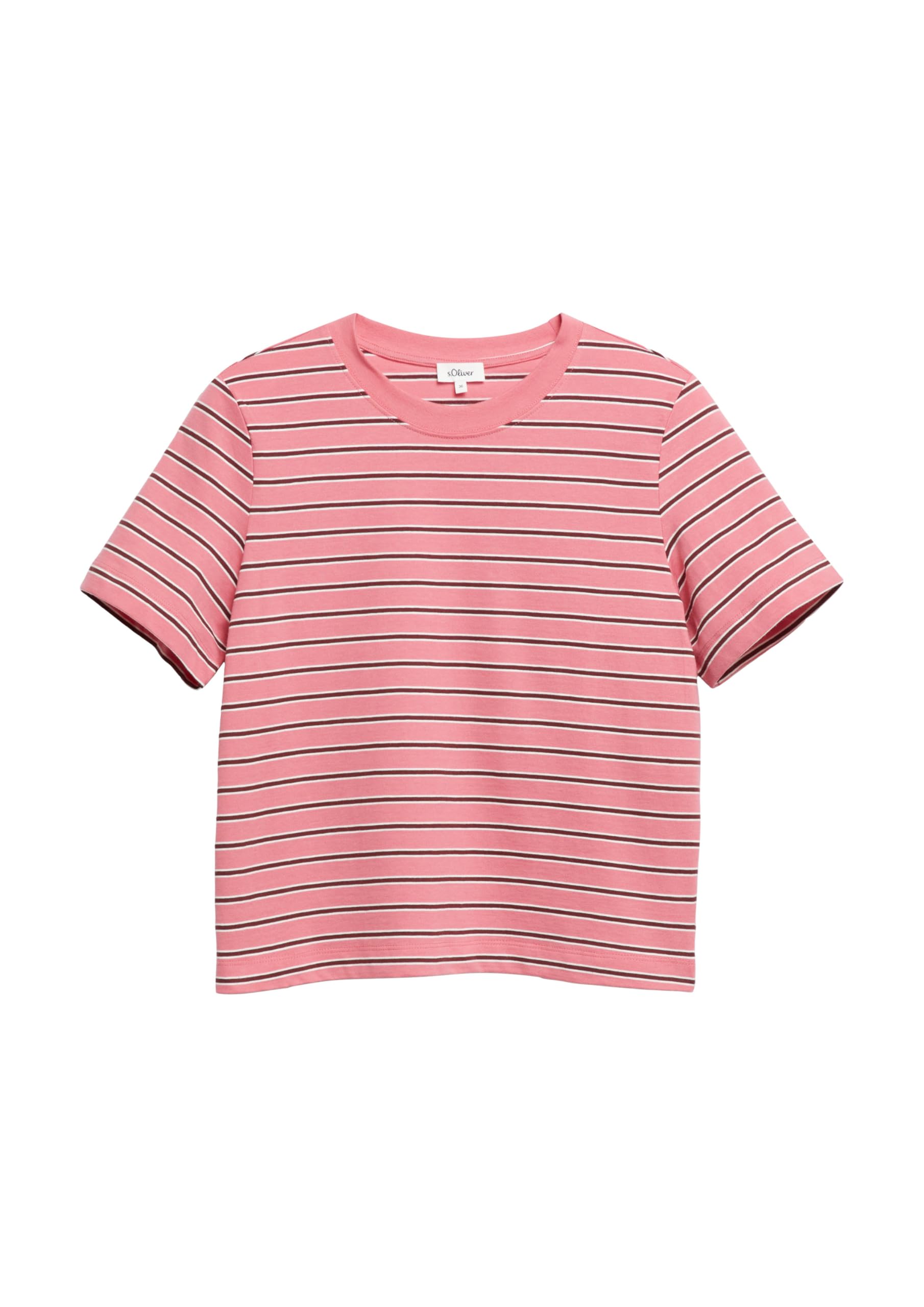 s.Oliver Women's 2179329 Striped T-Shirt (Pack of 1), Pink, 20