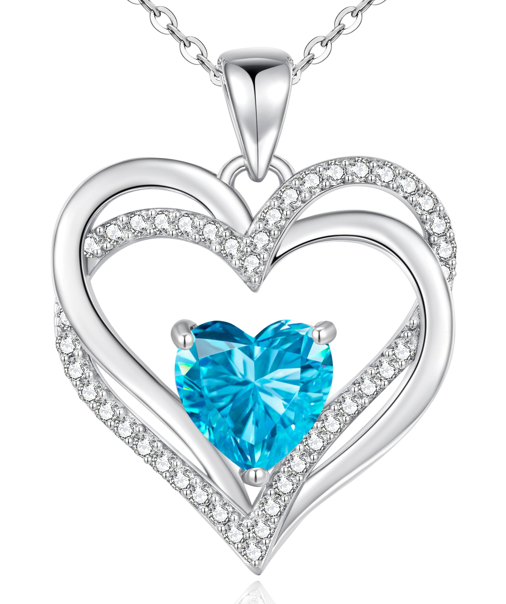 CDE Collana Donna Cuore Pietra di Nascita Argento Regalo per Lei | Gioielli Donna Idee Compleanno Natale Anniversario San Valentino Regali per Amore Moglie Amica Ragazza Fidanzata Mamma