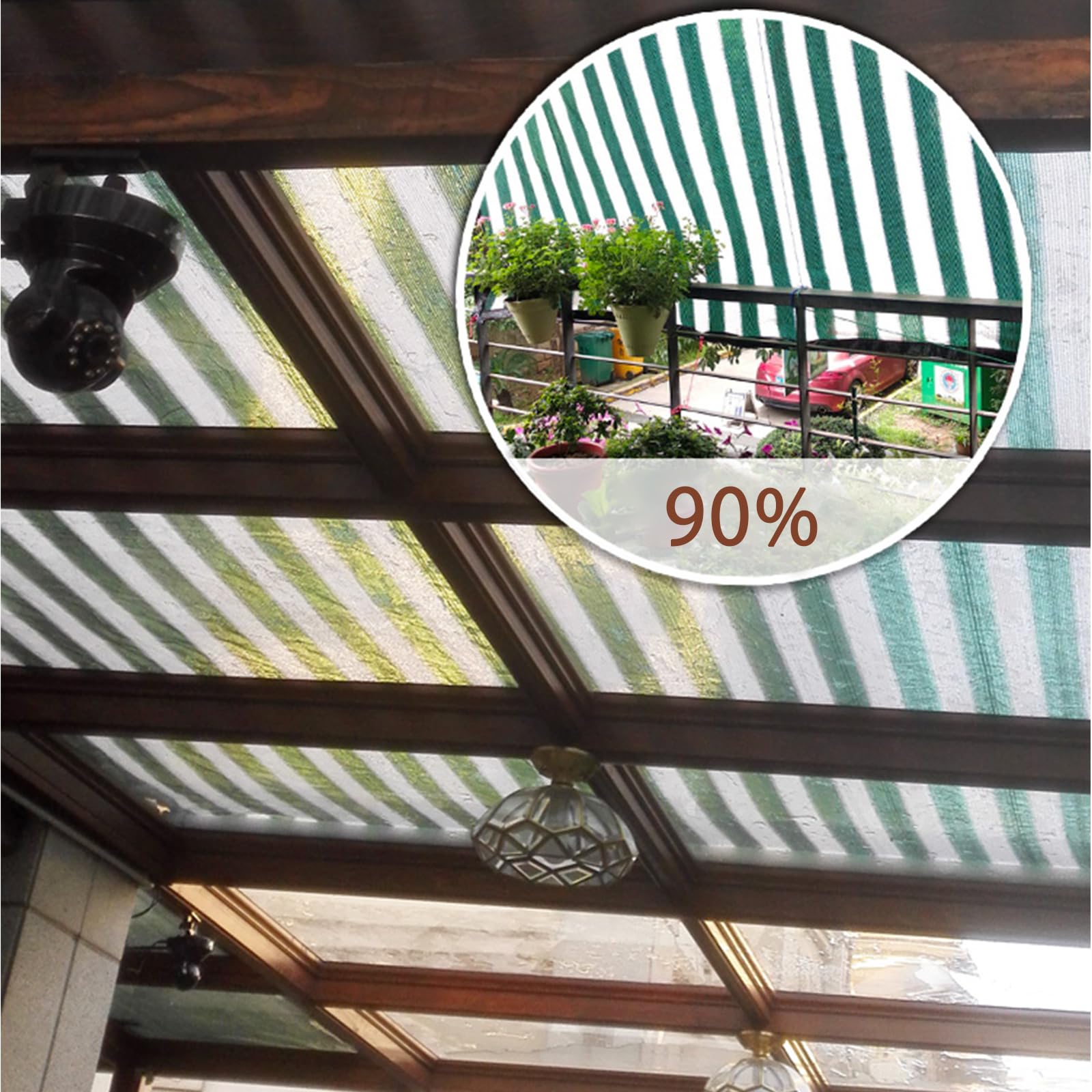 Rete Ombreggiante Occhiellata 4x5m - Telo Da Giardino UV Resistente Per Esterni (Giallo) - Foto 4