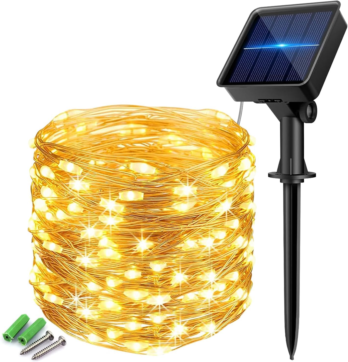 Solar Fairy String Lights Outdoor IP65 Waterproof 8 Modes Warm White 8 M