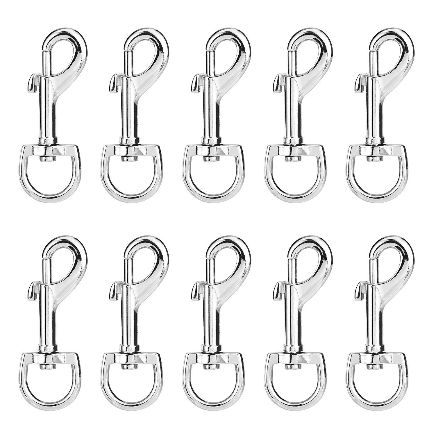 Xiran 10 pcs Premium Quality Swivel Metal snap Hook Fit for Connecting to Dog Leash Outdoor Hook Pet Swivel snap, etc. Perfect for DIY Projects.