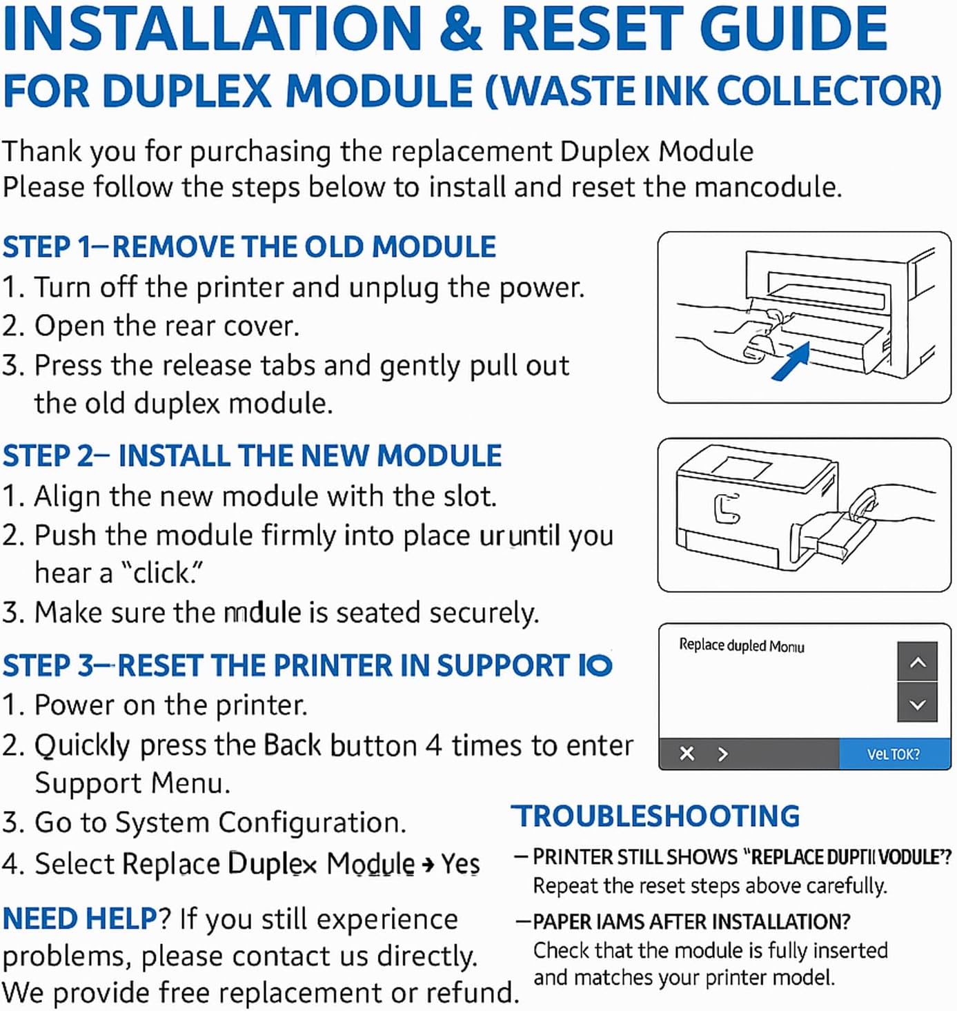 CN459-60375 Duplex Module Assembly Compatible with HP PageWide Officejet Pro 477dw 477dn 577dw 577dz 552dw x476 377dw Printer, Waste Ink Collector Unit for hp973 974 975 CN598-67004