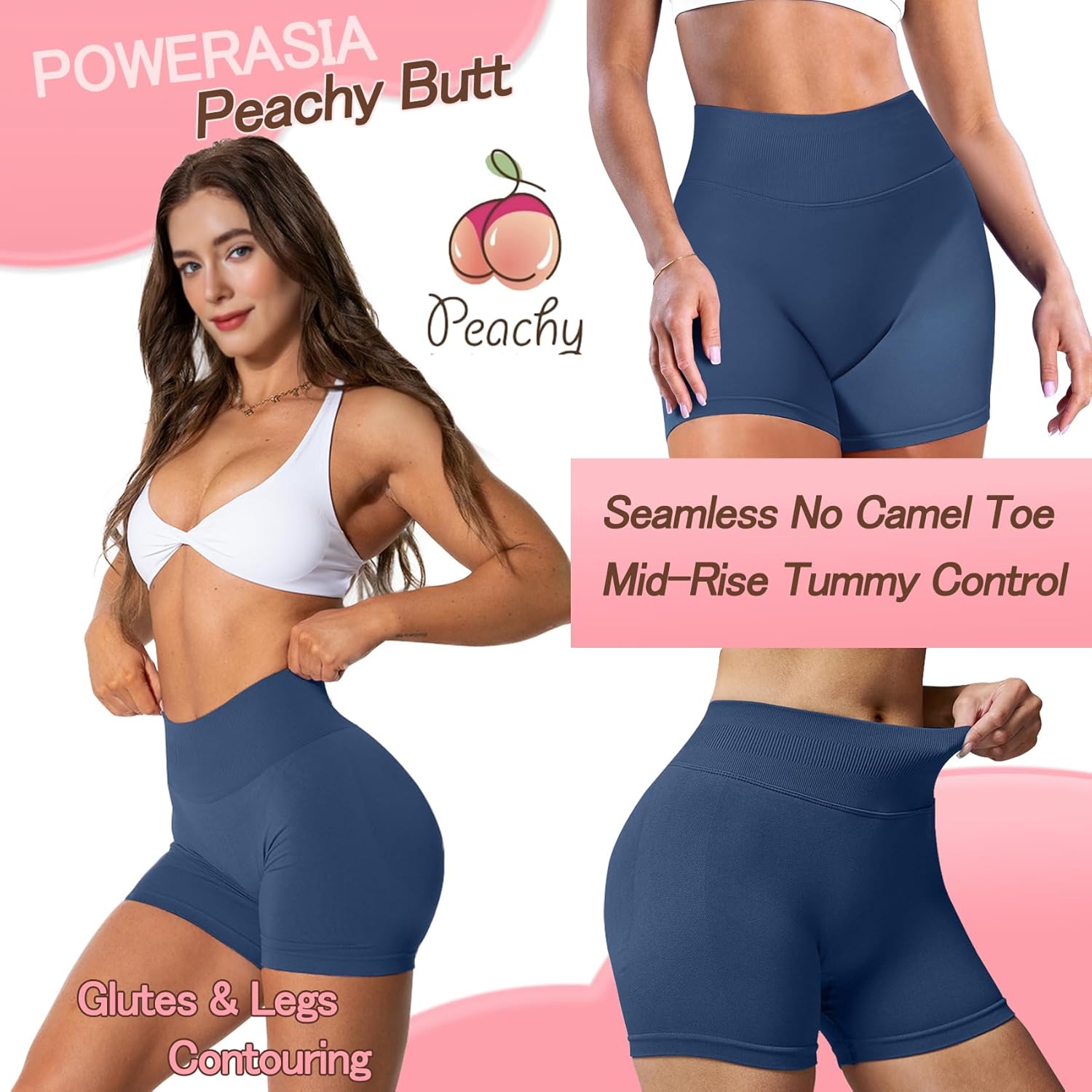 4.5" Workout Impact Shorts Hidden Scrunch Butt Lifting Gym Booty Biker Shorts for Women Tummy Control - Image 3