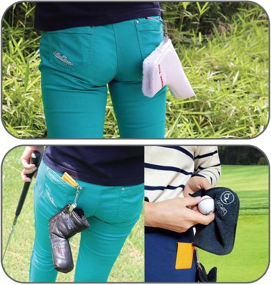 review Birdie79 Sum Clip - Golf Putter Head Cover Metal Leash & Keeper for Secure Golf Accessories -Money Clip(Orange) - Golf Ball Towel.