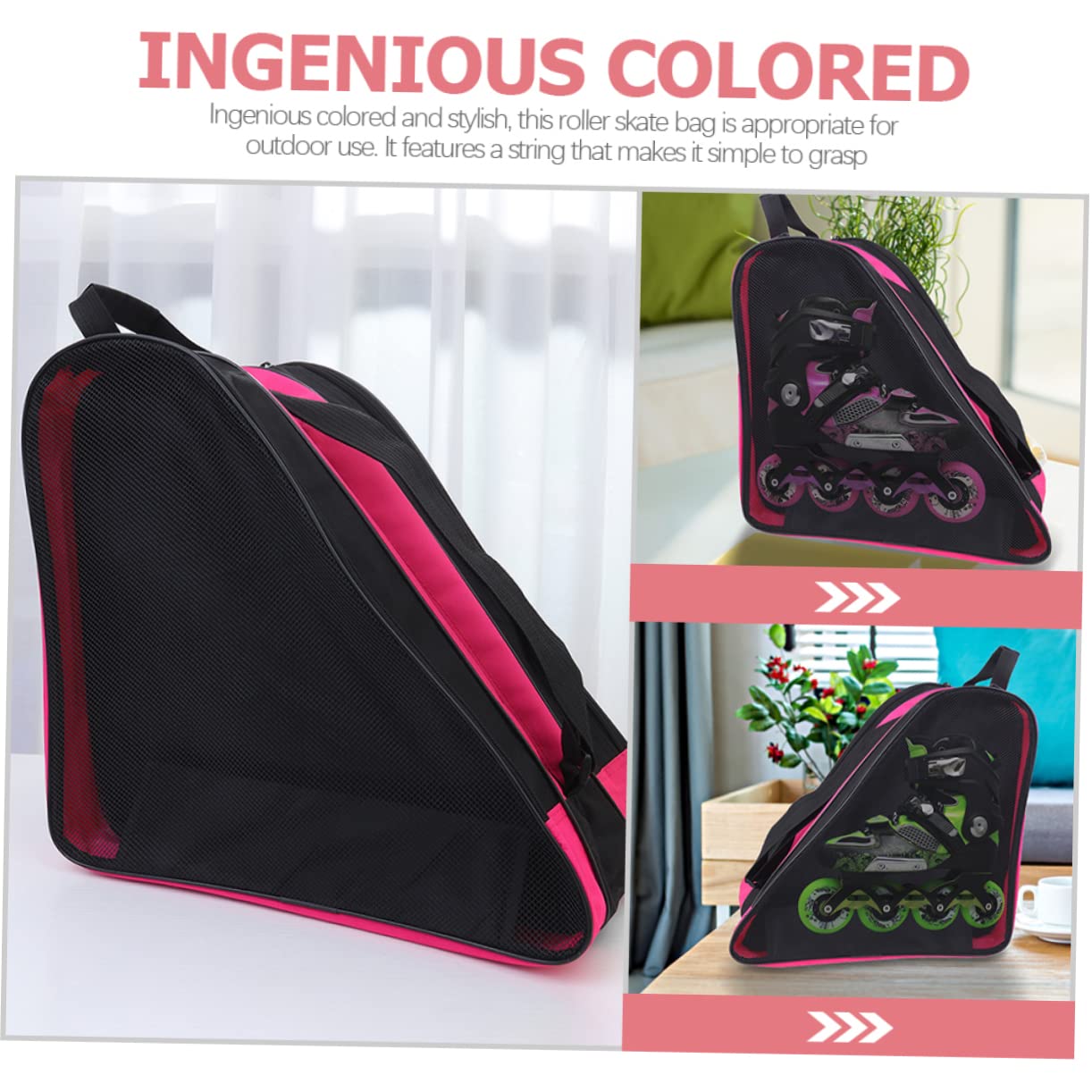 FOYTOKI Roller Skate Organizer Bag Easy Zipper for Skates Packing and Carrying