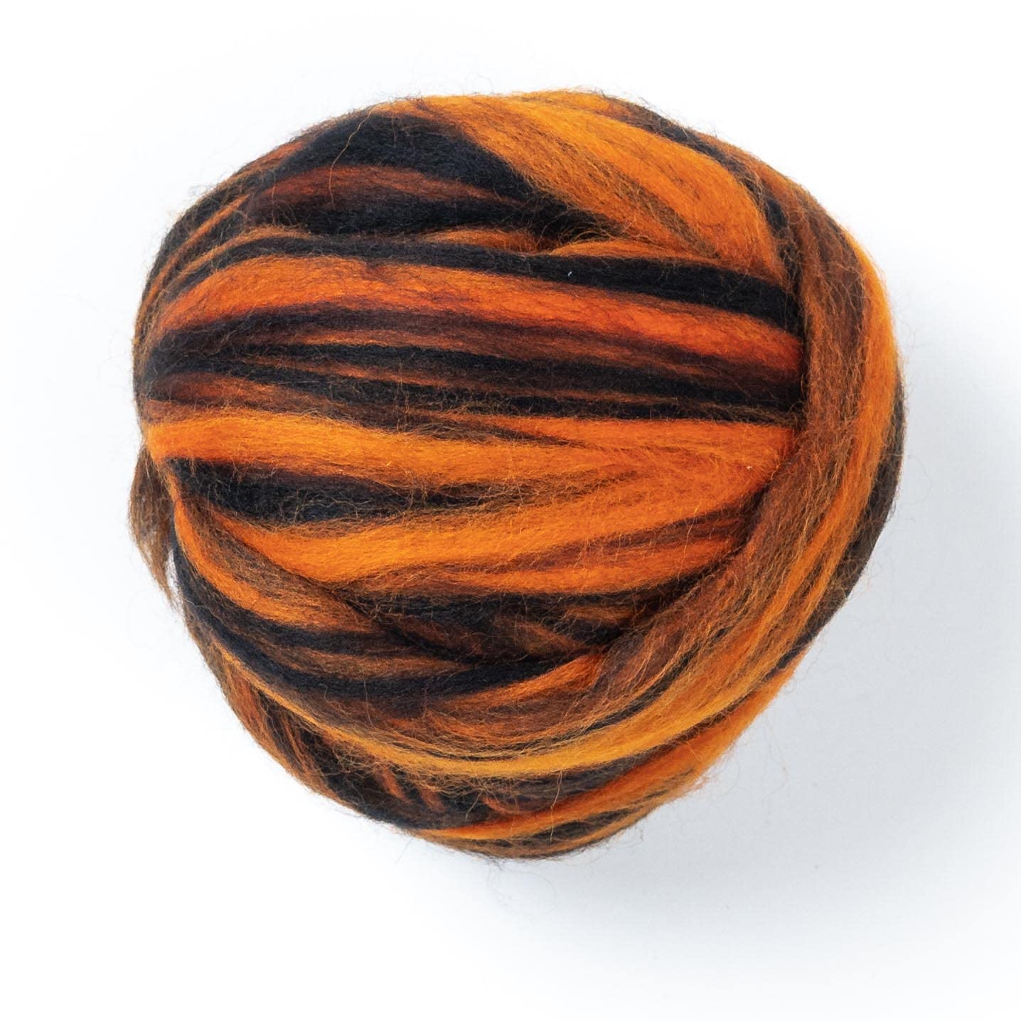 Colored Natural Wool roving, 8 OZ. Best Wool for Needle Felting, Wet Felting, handcrafts and Spinning. (Halloween Zebra)