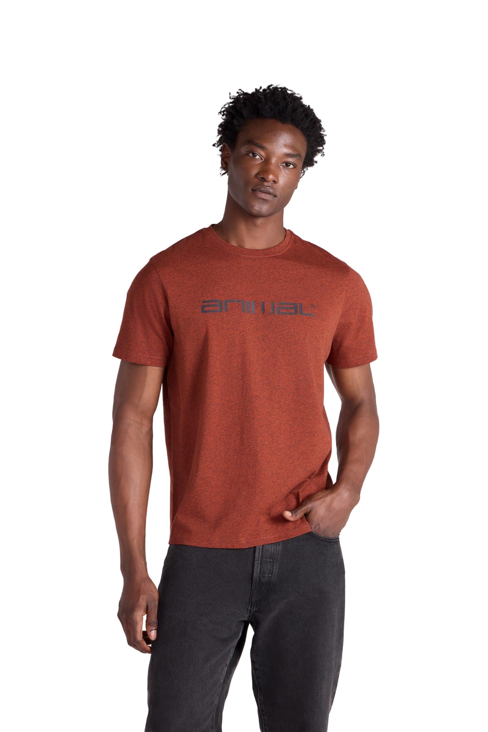 Animal Leon Mens Relaxed Tee - Lightweight & Breathable Relaxed Fit Tee Shirt - Best for Spring Summer, Outdoors, Holiday, Walking, Hiking Red S