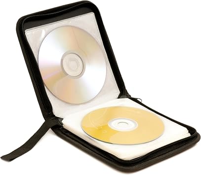 groov e Portable CD Wallet - CD Holder Case with Protective Sleeves - 40-Disc Capacity, Scratch & Dust Protection - Black