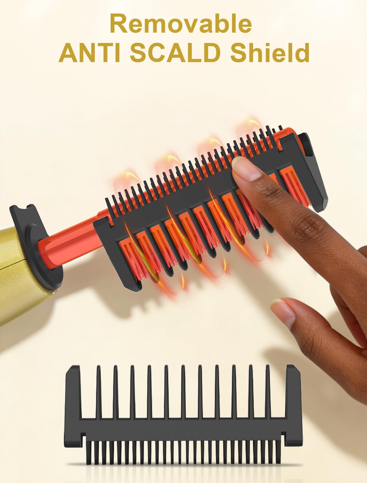 V-Shaped Titanium Electric Hot Comb with Adjustable Heat