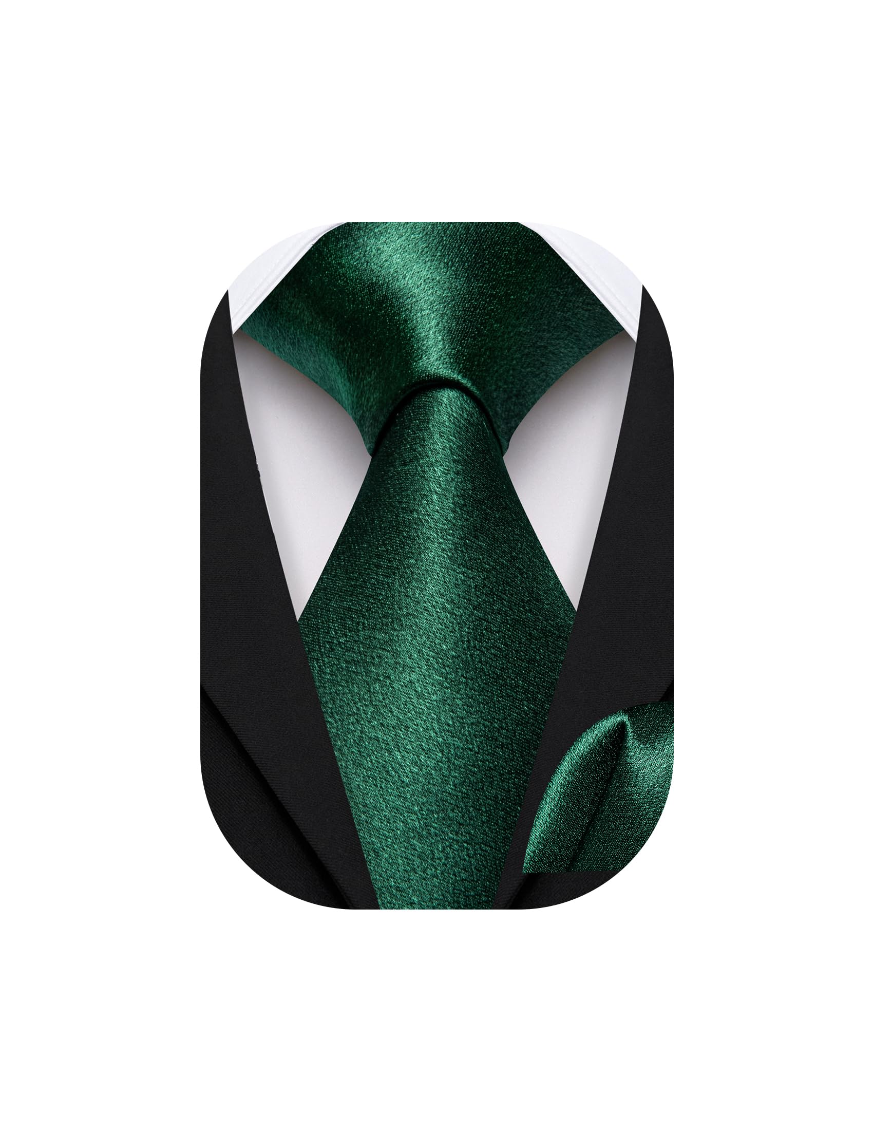 Barry.Wang Boys Ties Pre-Tied Satin Solid Color Kids Tie Pocket Square Set Adjustable Formal Necktie Graduation School