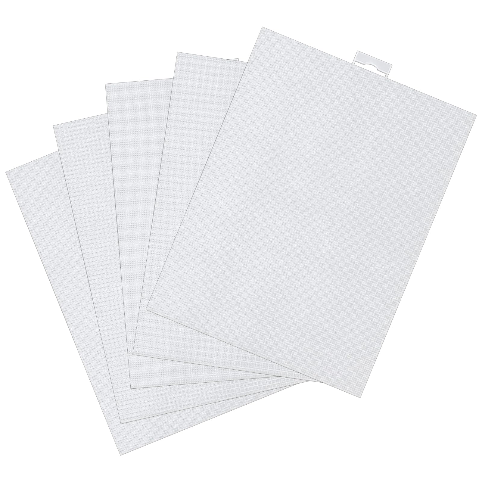 Plastic Mesh Canvas Sheets for Embroidery - 5PCS 14 CT White Plastic Mesh Sheets, Flexible Woven Embroidery Needlework Canvas Mesh for Cross Stitch, DIY Crafting Knit, Crochet Projects