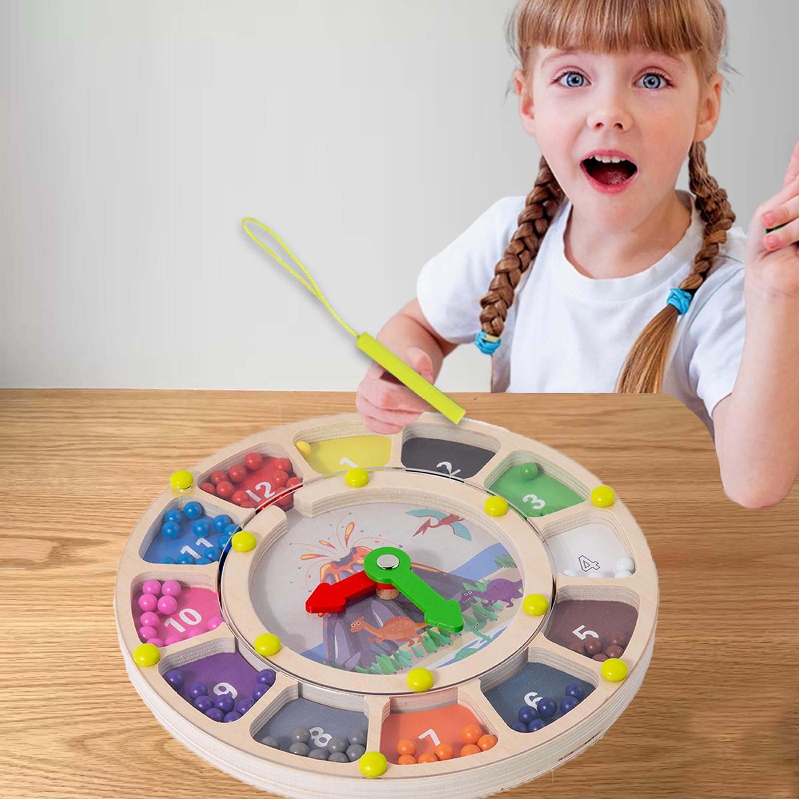 Wooden Clock Learning Educational Kindergarten Toy Numbers Clock Model Children Wood