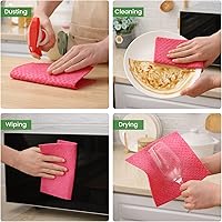 Vista 22 de Homaxy Paños de cocina suecos para cocina, paquete de 10 paños de esponja de celulosa reutilizables y lavables, toallas de papel absorbentes y sin