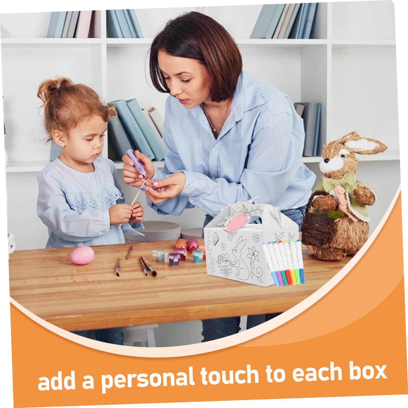 Scatole Pasquali Incompiute Kit Artigianali Contenitori Vuoti Decorazioni Festa Progetti Creativi Bambini Fai Da Te Imballaggio Piccolo