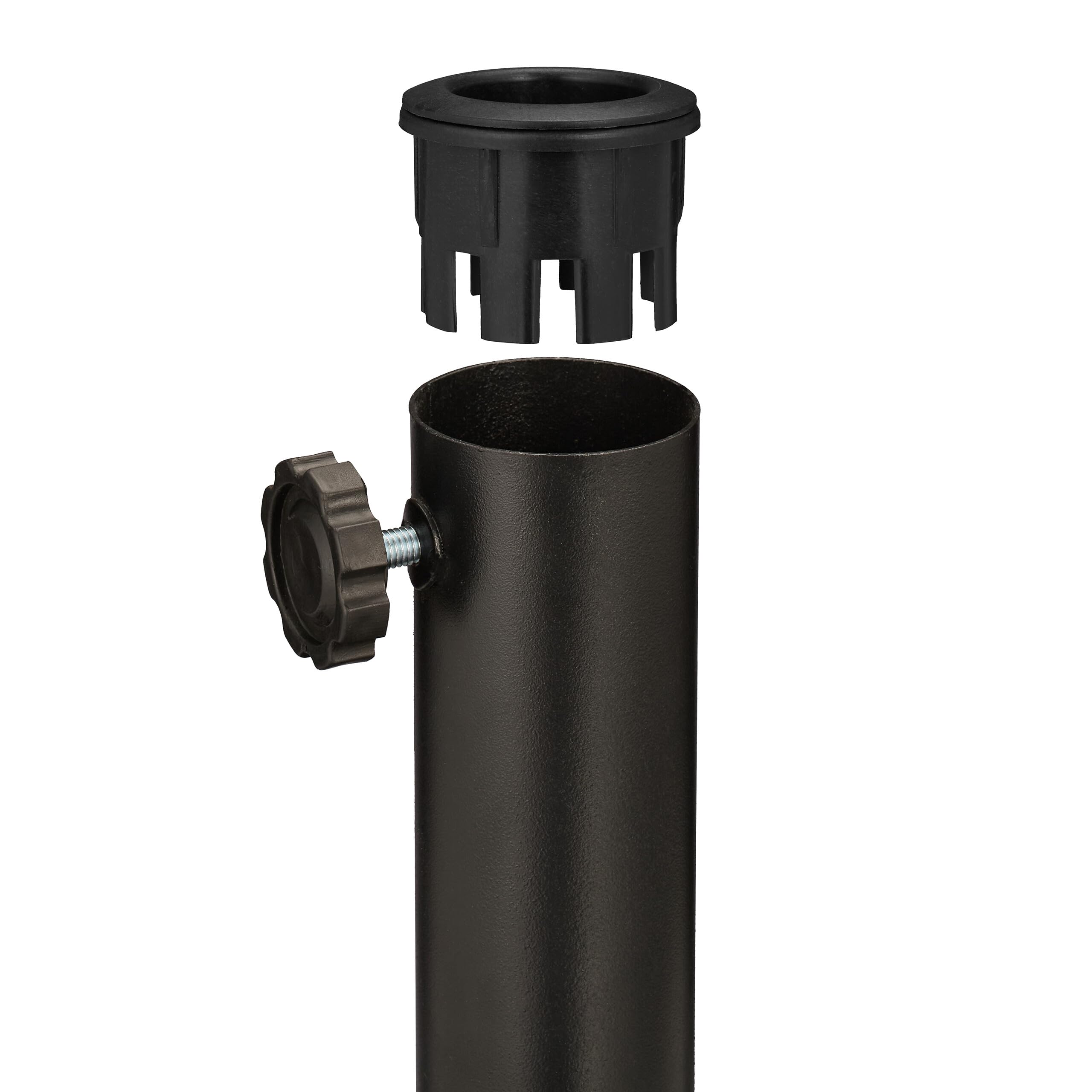 Relaxdays Pied de Parasol, pour Tubes de Parasol de 38-50 mm, D : 50 cm, Balcon, Jardin, Imitation Fonte, Support, Noir