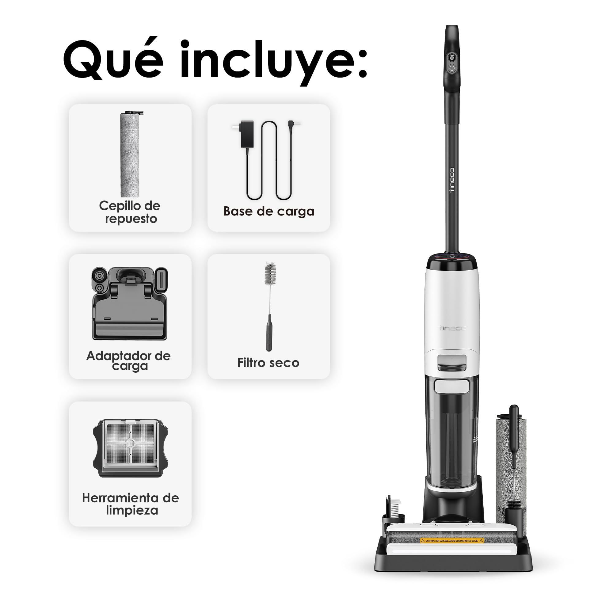 Tineco Floor One S7 Steam Limpiador de Suelos Inalámbricos, Escoba Vapor para Sucios Pantimedias en Suelos Duros con Pantalla, Autolimpieza, Limpieza de Bordes, Autopropulsión | Vapor caliente a 140° C, Limpieza Autopropulsada, Ligera e Inalámbrica, Aspir