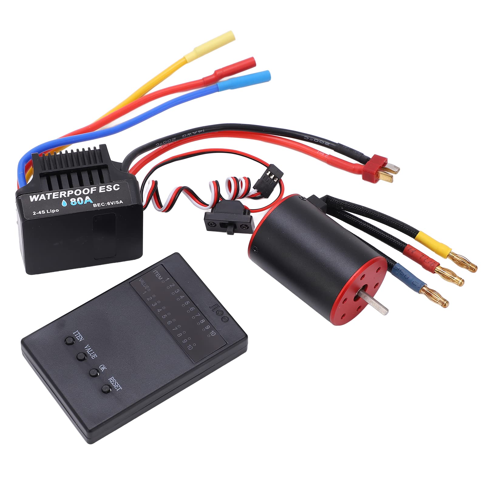 Alomejor Zestaw ESC Silnika Bezszczotkowego 80A 3100KV do Samochodu RC