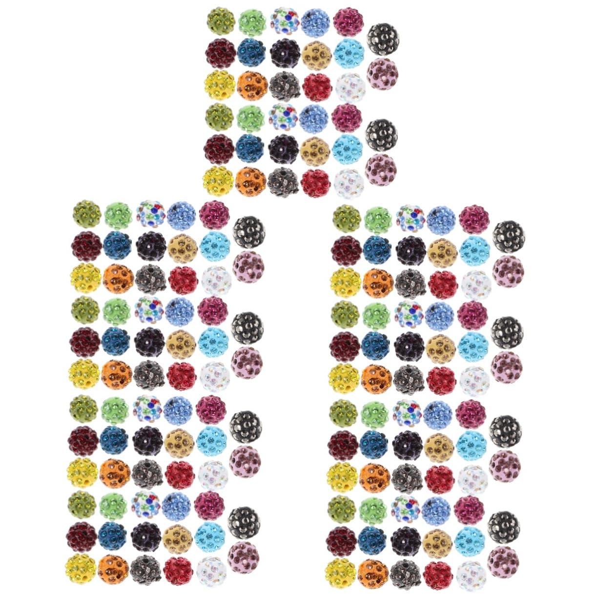 ARTIBETTER 5 Set Perline Distanziatrici Rotonde Da Polimerica Con Strass Per Creazione Bracciali E Collane Accessori Per Bigiotteria Fai Da Te 50 Pezzi * 5