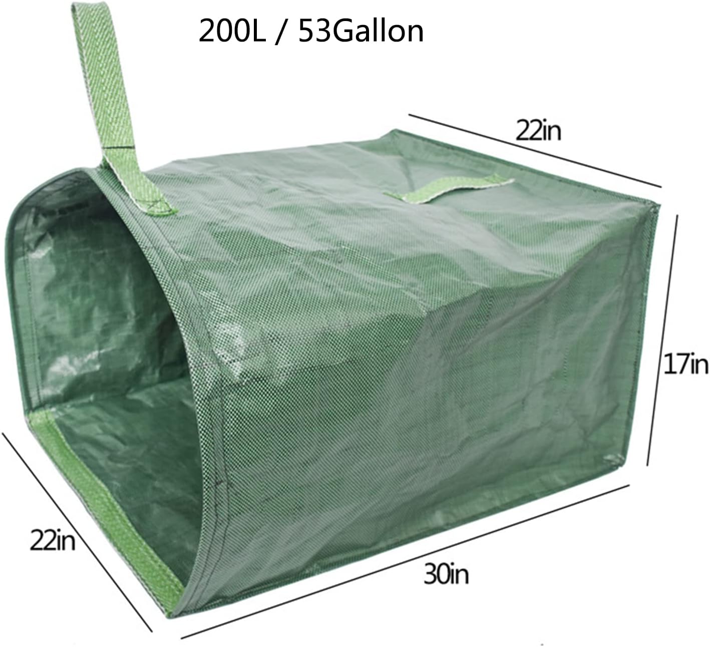 Professional 2-Pack 53 Gallon Lawn Garden Waste Bags, 22x17x30 inches, Dustpan-Type Garden Bags for Collecting Leaves, Reusable and Foldable Lawn Pool Garden Leaf Waste Bag