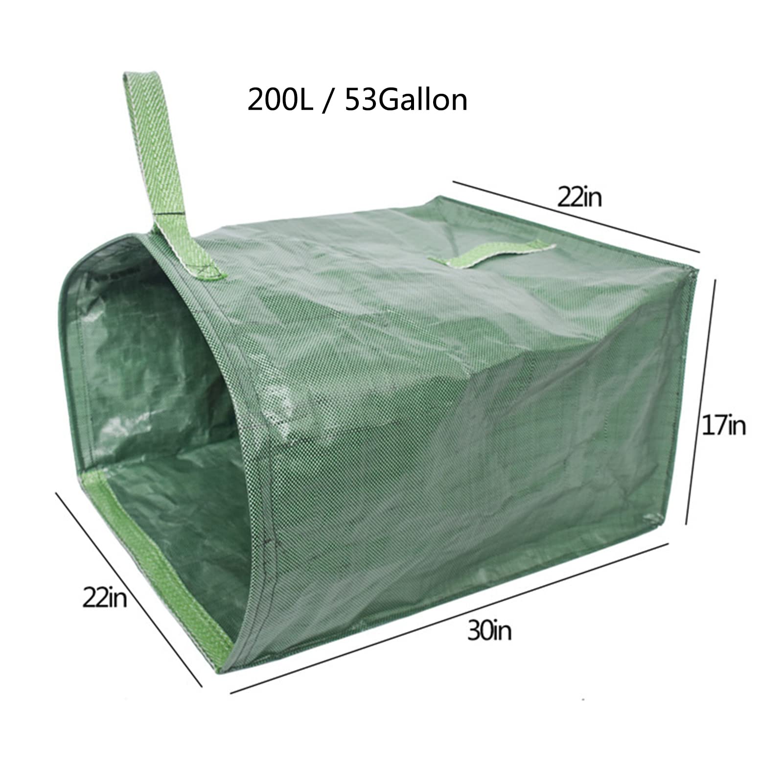 Lot de 2x200L Sacs à Déchets de Jardin Avec Poignées Anti-déchirure, 22x17x30 inches, Sacs de Jardin de Type Pelle à Poussière pour Ramasser Les Feuilles, Pliable et Réutilisable