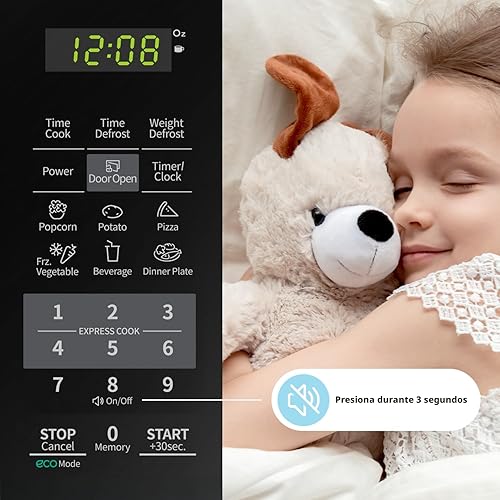 Miniatura 4 de COMFEE' EM720CPL-PMB - Horno microondas para encimera, con encendido/apagado de sonido, modo ECO y botones sencillos de un solo toque, 0.7 pies Negro