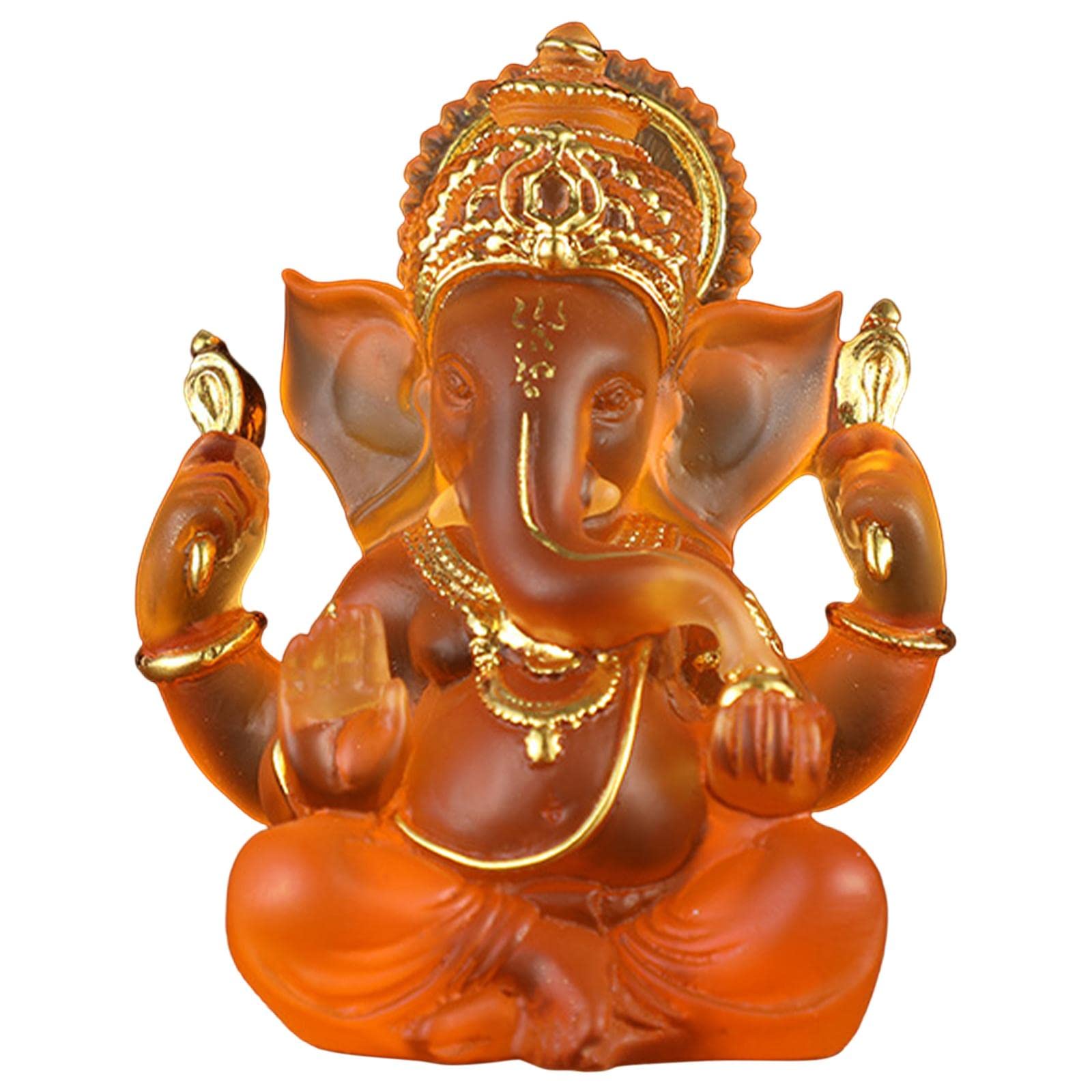 Estatua hindú Escultura de Resina Figura Buda Elefante Dios Ornamento con Postura Meditativa para Regalo Decoración del Hogar Jardín Oficina Restaurante