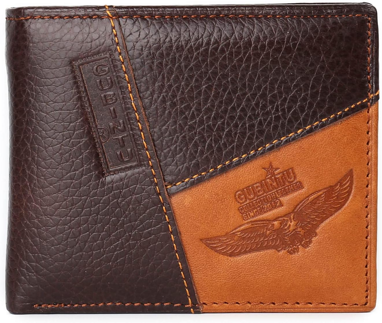 Genuine Leather Eagle Wallet for Men - Bifold Wallet with Extra Capacity Attached Flip Pocket