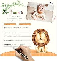 Vista 5 de Calendario del primer año del bebé con pegatinas de Bright Day - Rastreador del primer año - Libro de recuerdos del bebé para niñas para documentar