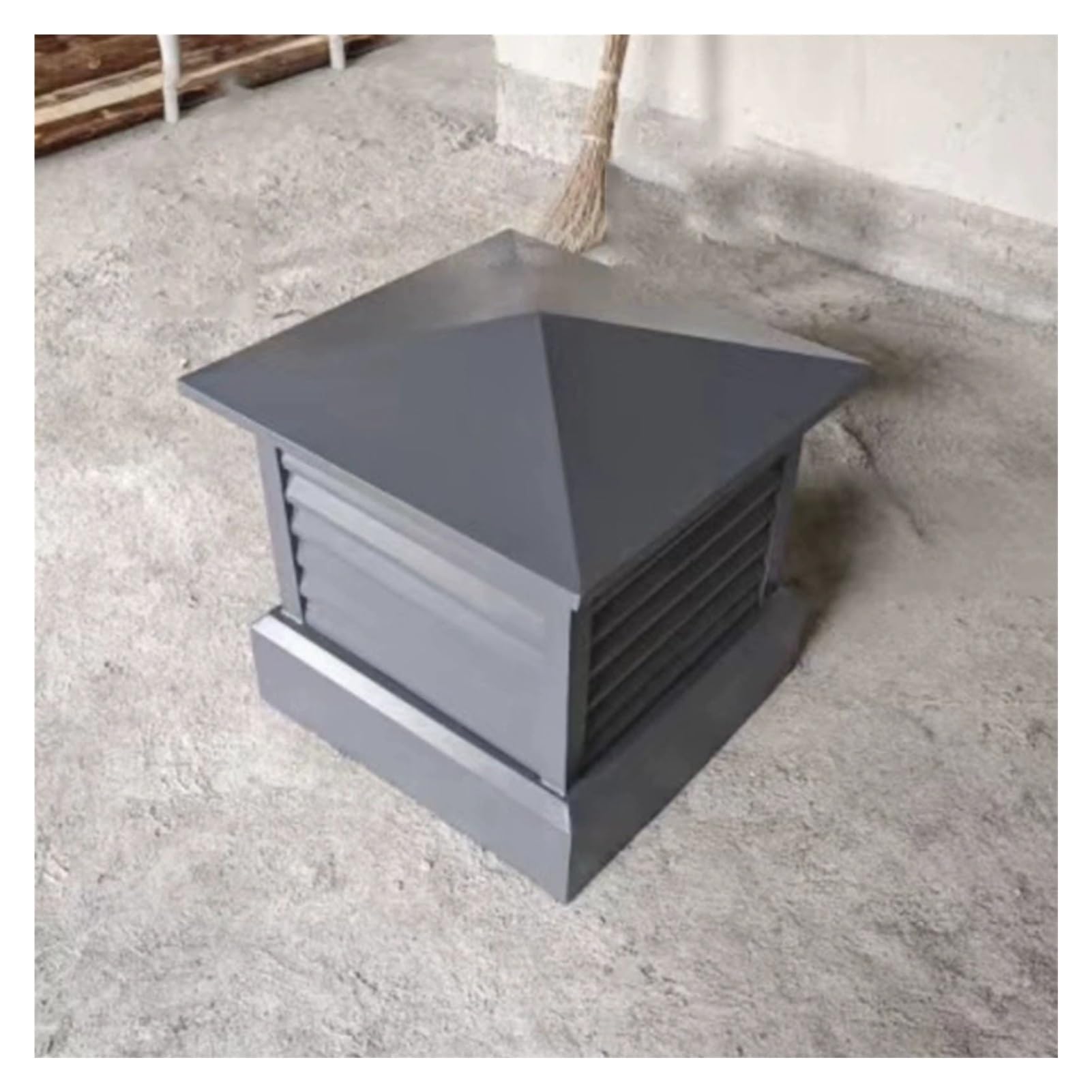 BHFLJSAQ Chimney Rain Caps,Square Aluminum Alloy Chimney Cap - 24x24in Roof Vent with Rain Louver, Easy Install Metal Flue Cover, Durable Powder Coated Vent Cowls for Fireplace Protection