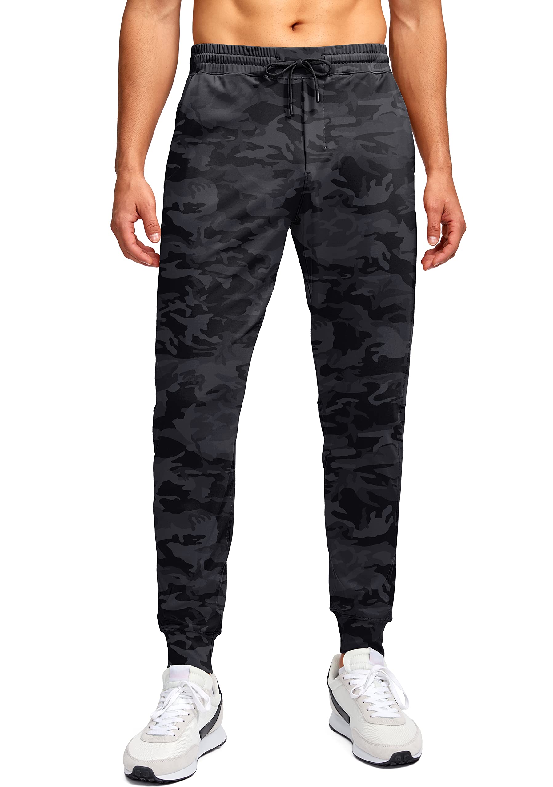 PinkbombMen's Joggers with Zipper Pockets Running Athletic Workout Pants Tapered Sweatpants for Men Golf Track