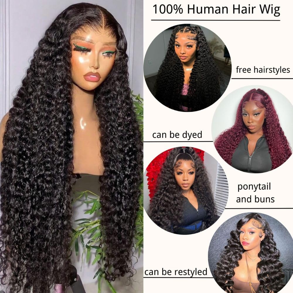 Amazon.com : SEEBTWMS 22 Inch Water Wave Lace Front Wigs  display picture 3
