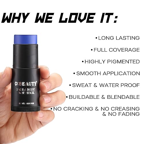 Vista 67 de CCbeauty Barra de pintura facial marrón, kit de pintura facial, pintura corporal profesional a base de aceite, maquillaje SFX no tóxico para ciervo