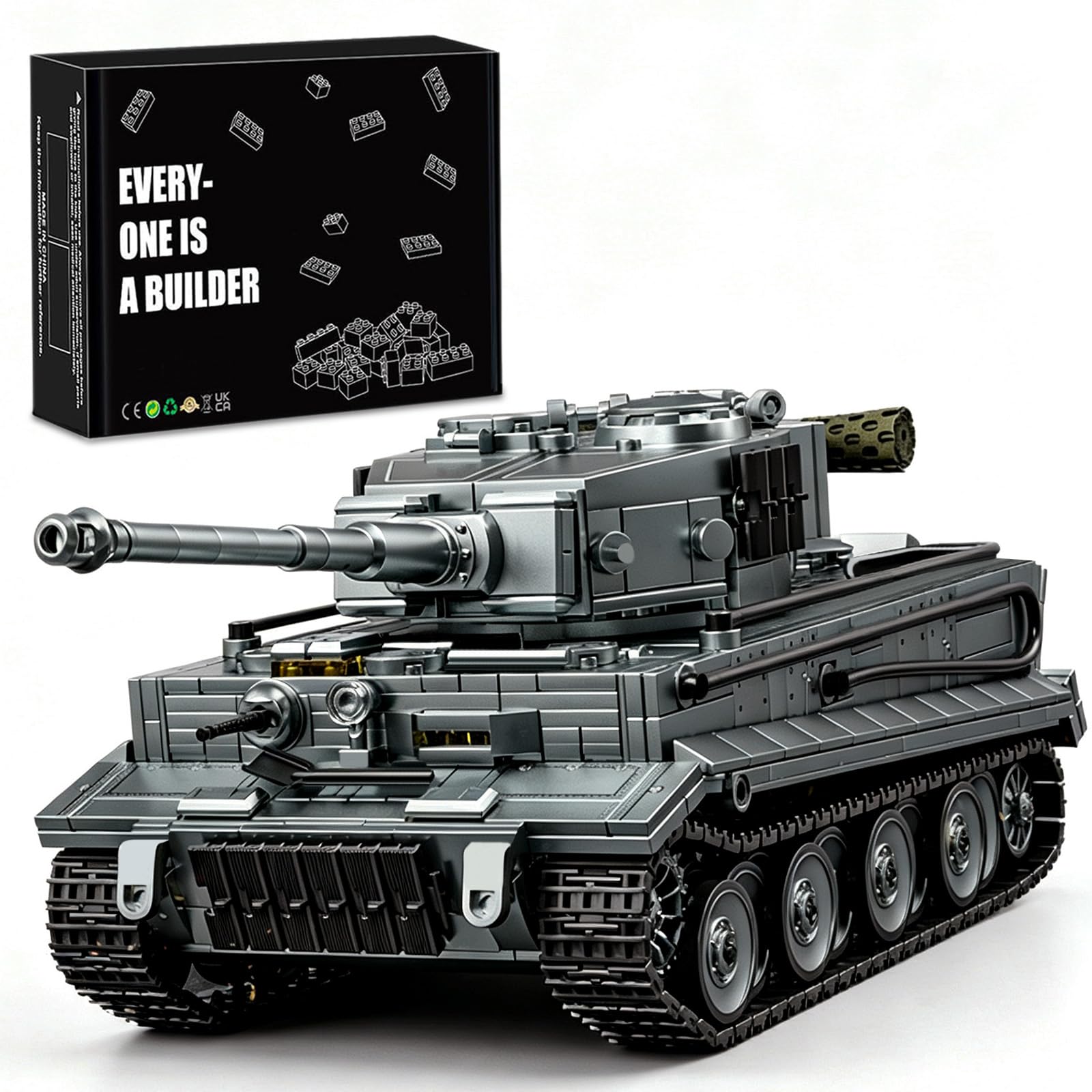 Juego de bloques de construcción de tanque de tigre militar, 1668 piezas, tecnología WW2, juguete de construcción 1:28, tanque de combate, modelo de carro de combate, coleccionable, regalos para