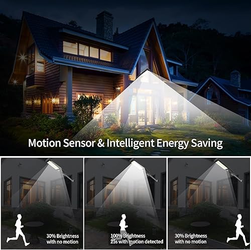 Miniatura 3 de TOPPOW Luz solar de calle de 600 W, impermeable, 504 luces LED solares para exteriores con control remoto del atardecer al amanecer, luces solares