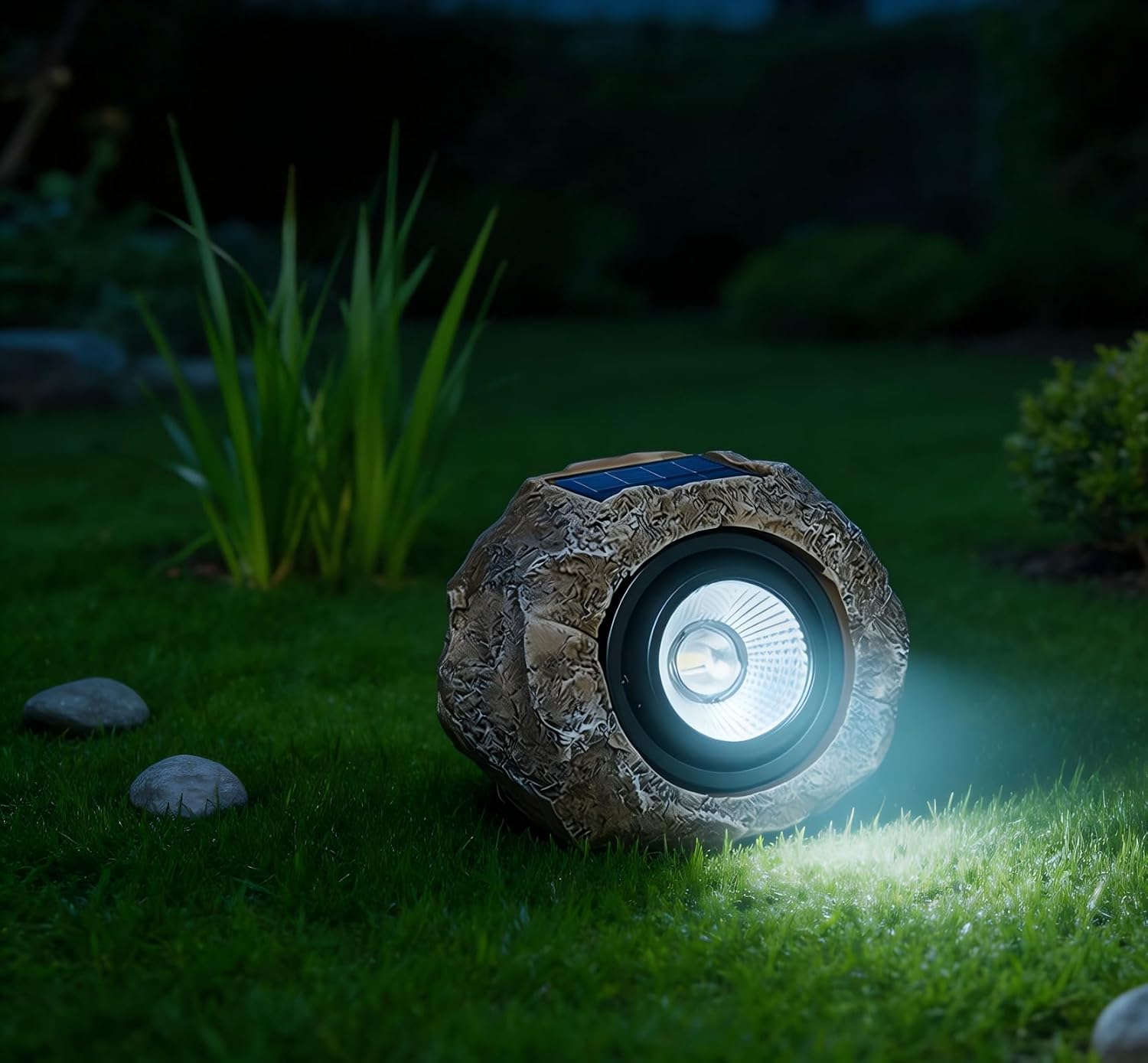 Solar Rock Light Outdoor, Waterproof Stone LED Landscape Spotlight with Auto On Off for Garden Pathway Yard Lawn