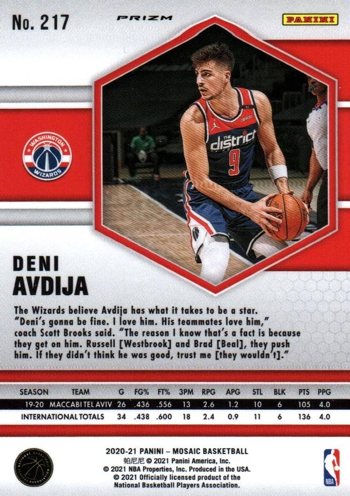 Amazon.com: Deni Avdija Orange Rookie Card Prizm Mosaic