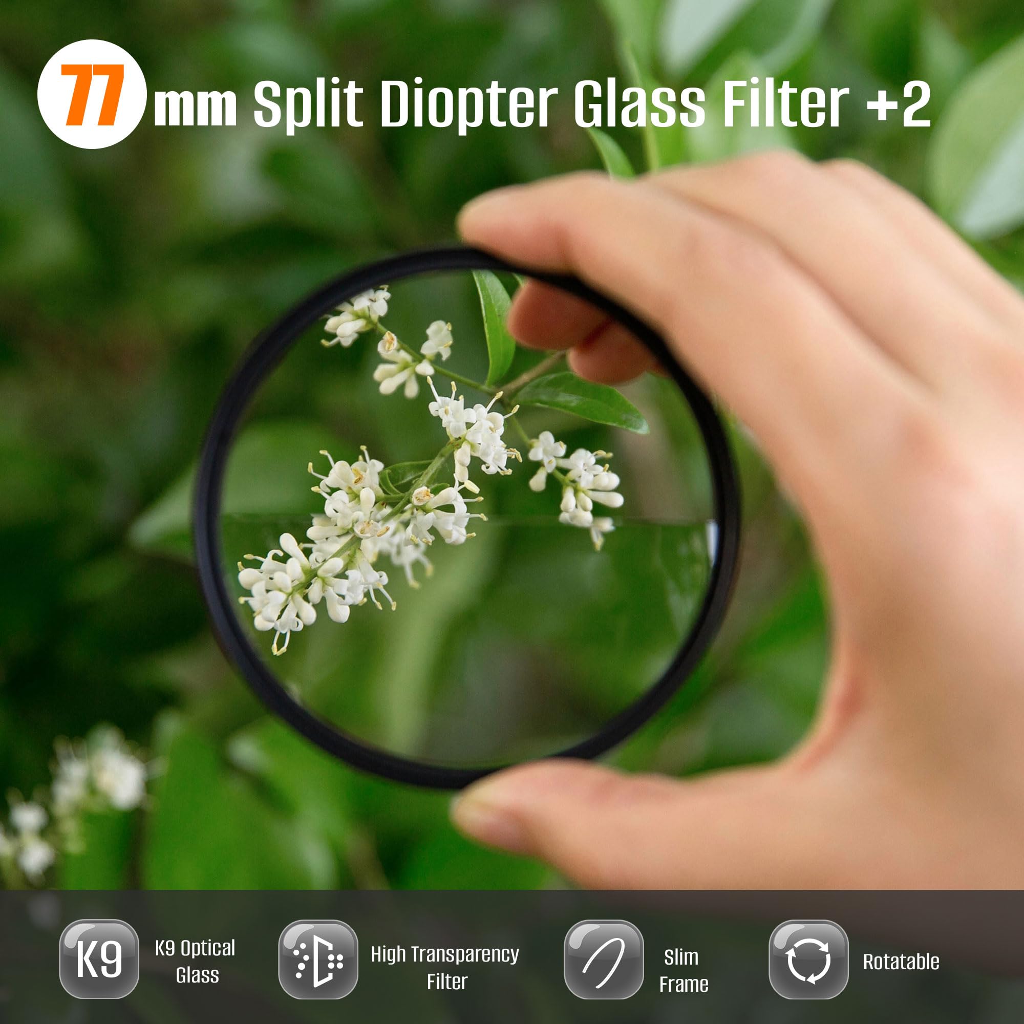 77 mm filtr efektu kinowego mgły półksiężyca, czarny Pro dioptrii efekt dyfuzji filtr obiektywu do fotografii aparatu