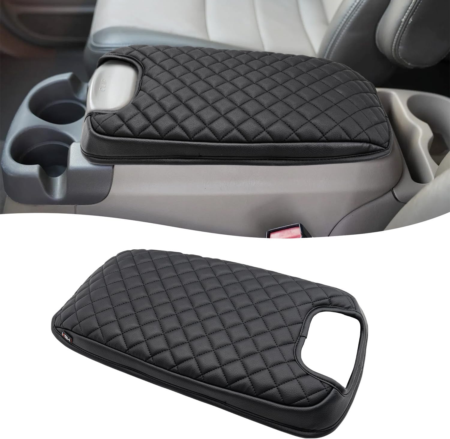 KBH Center Console Armrest Cover for 1999-2007 F250 F350 F450 F550 Super Duty & Ford Excursion, 2000-2008 F650 Accessories, Arm Rest Covering, Anti-Scratch, Black (Fits Bucket Seat Console Only)