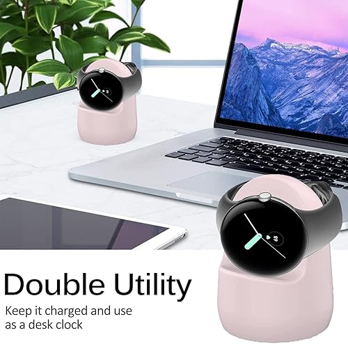 Miniatura 8 de Miimall Compatible con el soporte de cargador de Google Pixel Watch, estación de carga de silicona antideslizante para Pixel Watch, soporte de base