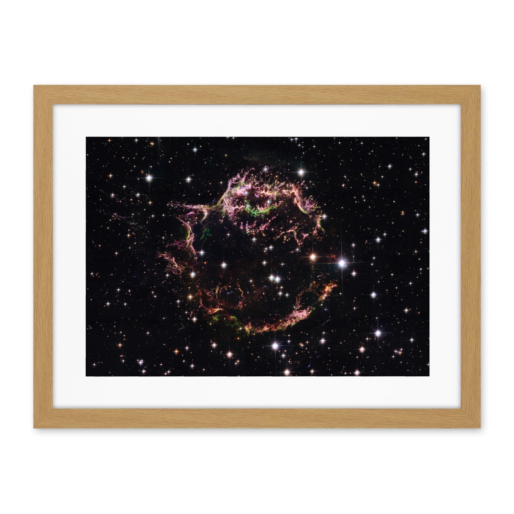 Artery8 Hubble Space Telescope Image Supernova Remnant Cassiopeia March 2004 Composite Structure Star Fragments Youngest Stellar Explosion Milky Way Artwork Framed Wall Art Print 18X24 Inch